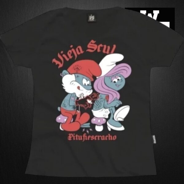 Remera femenina VS Pitufos Tattoo