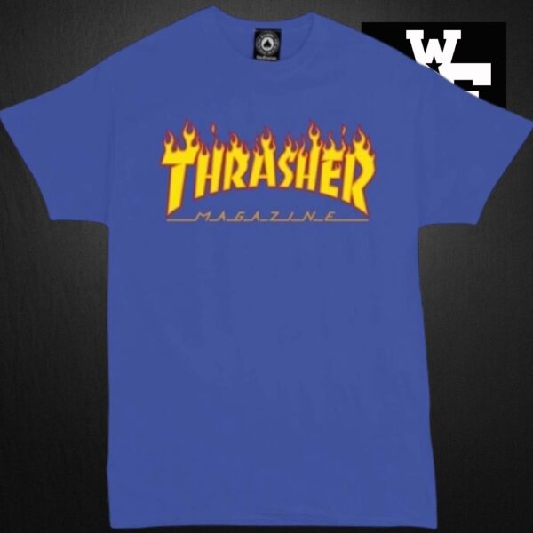 Remera Thrasher Flame Azul Francia