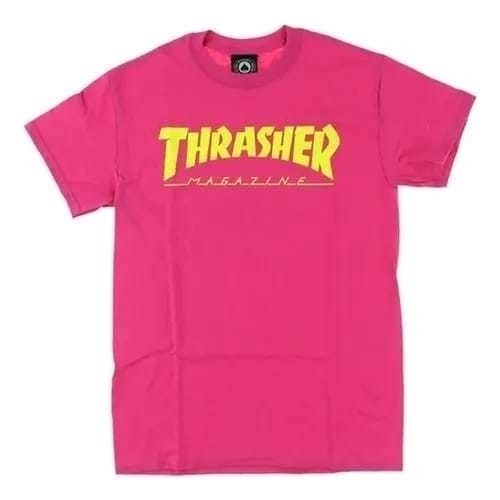 Remera Unisex Thrasher SkateMag Fucsia