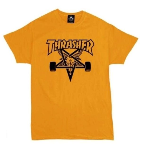 Remera Unisex Thrasher Skategoat Naranja