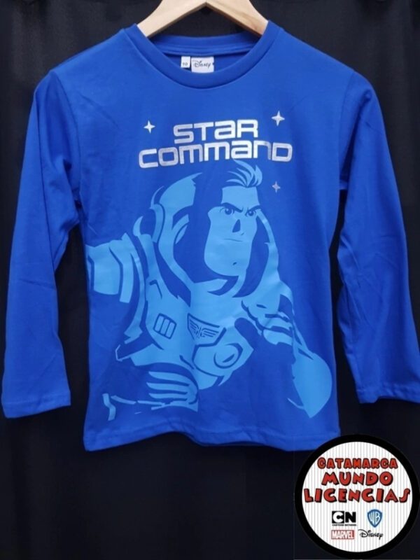 Remera Niño M/Largas Buzz Lightyear - Comando Estelar Azul