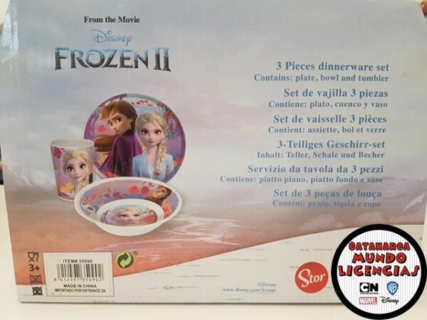 Set Melamina Frozen sublimado (Plato + Vaso + Bowl)