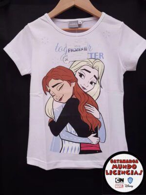Remera Niña Frozen - Together is Better - Blanca