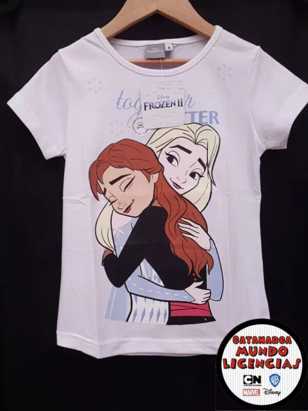 Remera Niña Frozen - Together is Better - Blanca