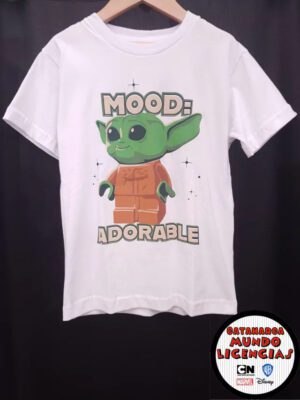 Remera Niño Baby Yoda - Star Wars - Blanca