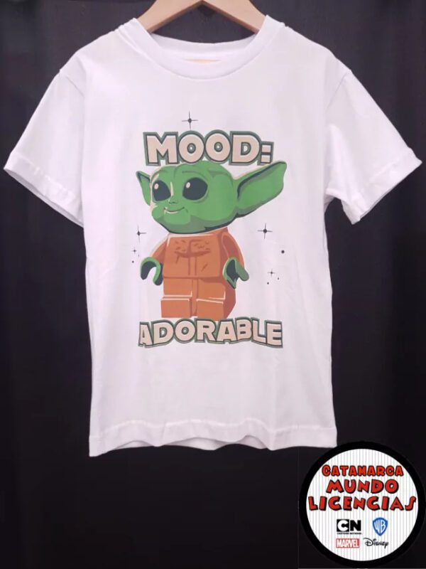 Remera Niño Baby Yoda - Star Wars - Blanca