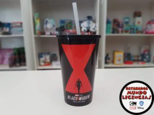 Vaso tipo cine con sorbete Black Widow