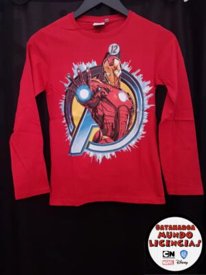 Remera Niño M/Largas Iron-Man - Roja