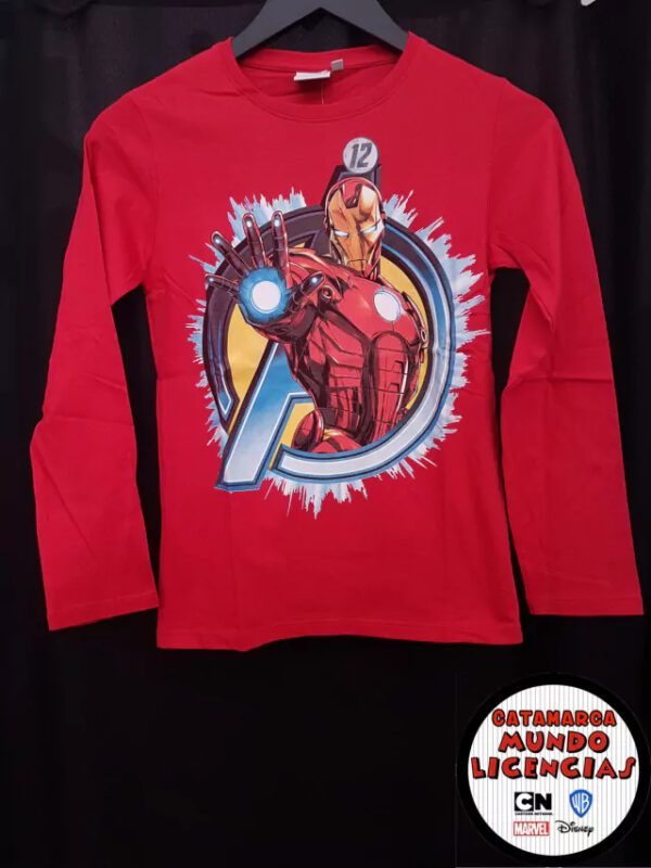 Remera Niño M/Largas Iron-Man - Roja
