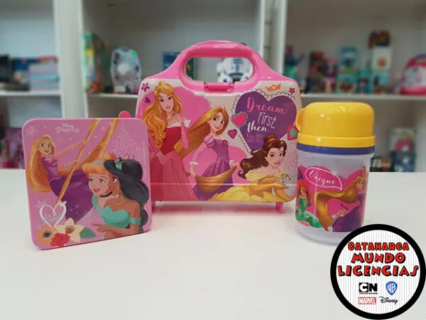 Kit Lunchera Equipada + Tupper + Cantimplora - Disney Princesa