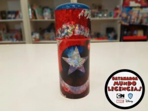Vasos con tapa y Sorbete Cresko Capitán América