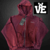 Campera Zip Hoodie Boxy Vieja Scul Sign Washed Roja