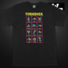 Remera negra Thrasher modelo Zodiac corte Regular Fit con estampado frontal