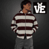 Zip Hoodie doble cierre vieja scul (3) Campera Zip Hoodie Boxy Fit Doble Cierre - Vieja Scul Varsity Stripe Ciruela