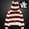 Zip Hoodie doble cierre vieja scul (5) Campera Zip Hoodie Boxy Fit Doble Cierre - Vieja Scul Varsity Stripe Ciruela