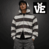 Zip Hoodie doble cierre vieja scul (6) Campera Zip Hoodie Boxy Fit Doble Cierre Streetwear - Vieja Scul Script Brown Stripe