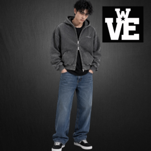Campera Zip Hoodie Boxy Vieja Scul Sign Washed Gris