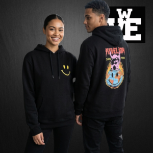 hoodie-negro-frizado-revelion-sanfer (1) Hoodie Frizado Negro Revelion Sanfer "Happy Hell" | Wills Vieja Escuela Streetwear