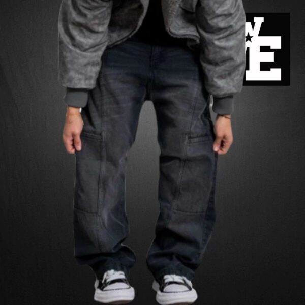 Jean Baggy RID Recortes Negro Premium