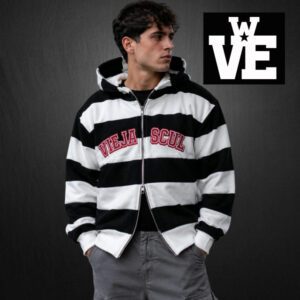 Campera Zip Hoodie Boxy VS Varsity BW Stripe - VSZHBF-2669