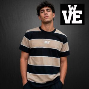 Remera rayada 100% algodón jersey streetwear de la marca Vieja Scul