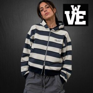 Campera Zip Hoodie Boxy VS Script Stripe - VSZHBF-2634
