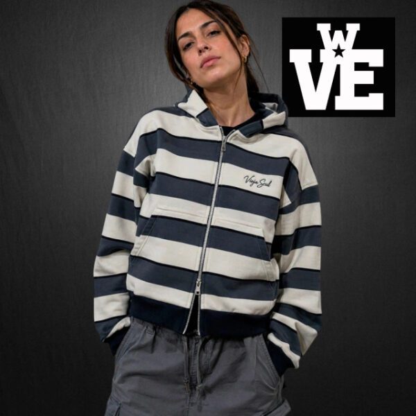 Campera Zip Hoodie Boxy VS Script Stripe - VSZHBF-2634