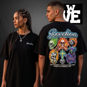remera oversize revelion sanfer (2) Remera oversize negra hombre unisex modelo The Reapers Revelion Sanfer vista frente y espalda